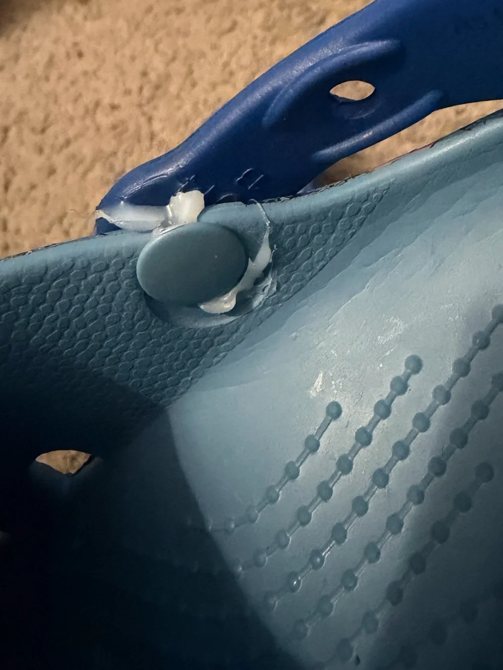 CROCS Kids Blue Stitch Print Clogs